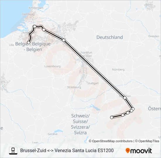 EUROPEAN SLEEPER Train Line Map