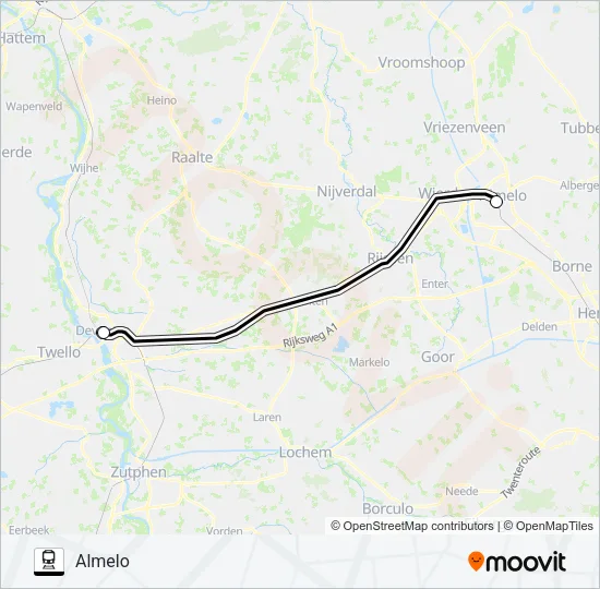 Trein SNELBUS IPV TREIN lijnkaart