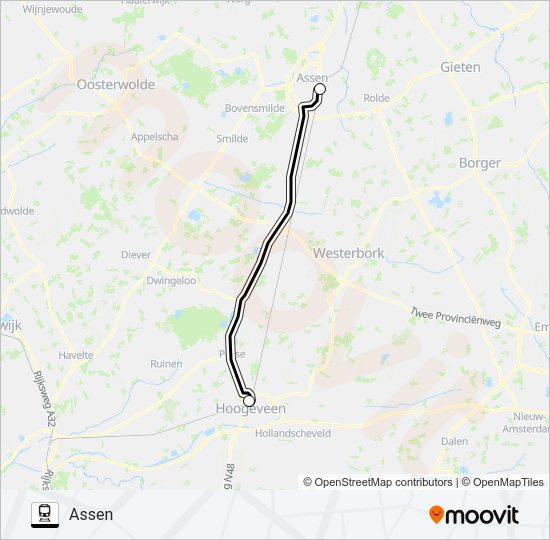 SNELBUS IPV TREIN Train Line Map