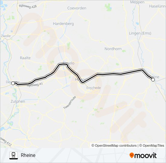 SNELBUS IPV TREIN Train Line Map