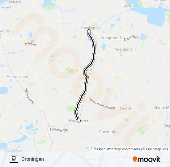 SNELBUS IPV TREIN Train Line Map