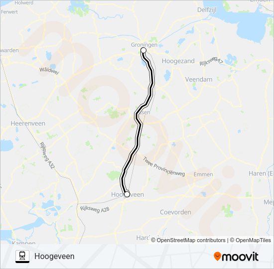 SNELBUS IPV TREIN Train Line Map