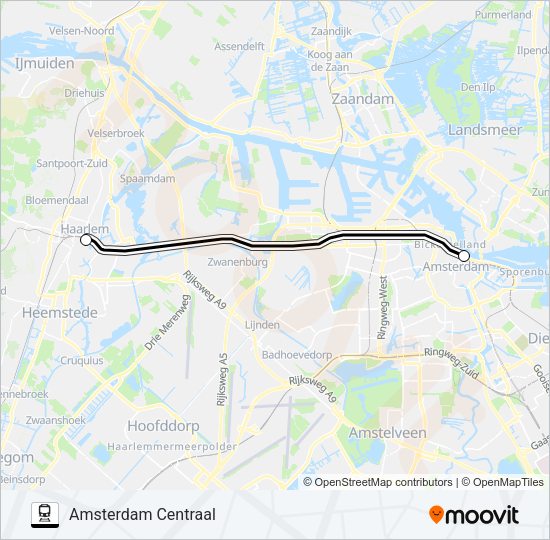 SNELBUS IPV TREIN Train Line Map