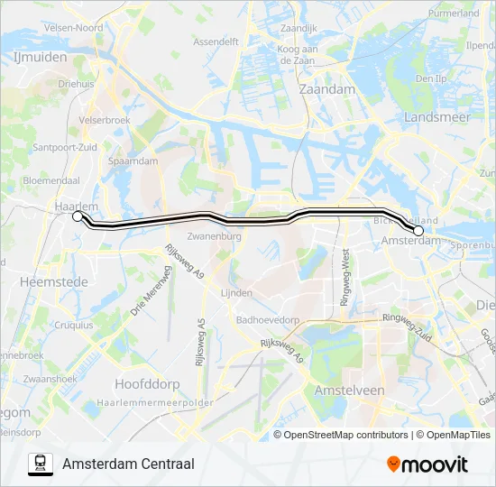 SNELBUS IPV TREIN Train Line Map