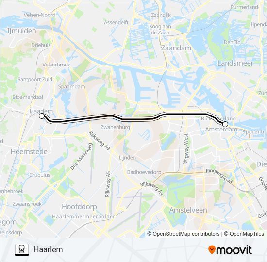 SNELBUS IPV TREIN Train Line Map
