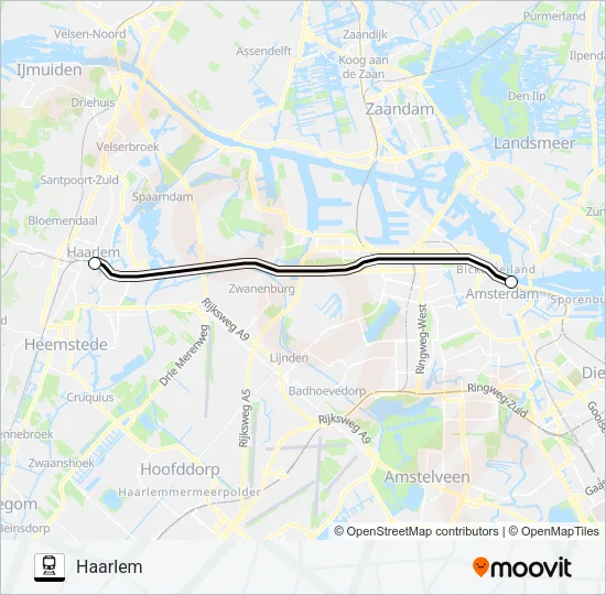 SNELBUS IPV TREIN Train Line Map