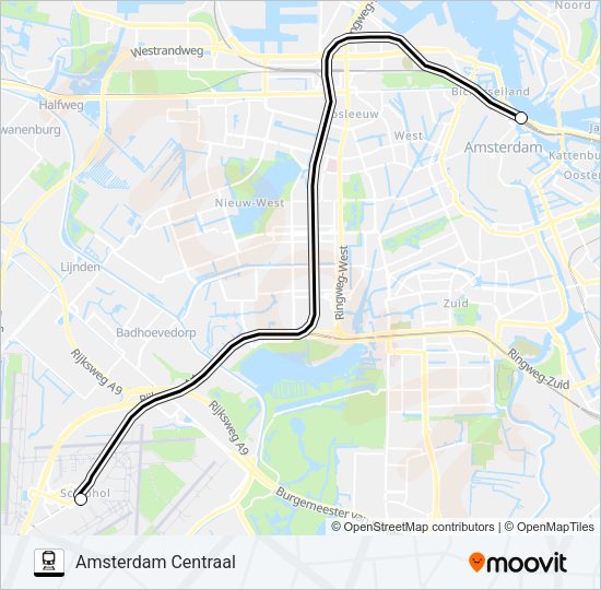 SNELBUS IPV TREIN Train Line Map