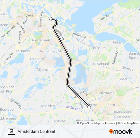 SNELBUS IPV TREIN Train Line Map
