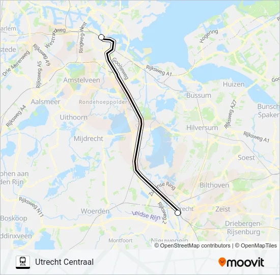 SNELBUS IPV TREIN Train Line Map