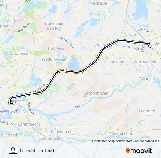 SNELBUS IPV TREIN Train Line Map