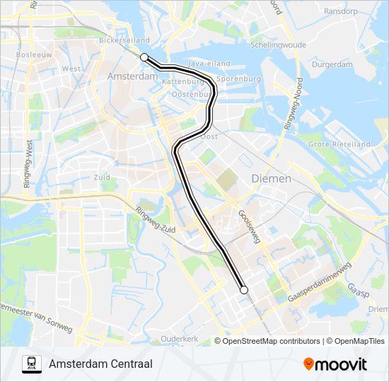 SNELBUS IPV TREIN Train Line Map