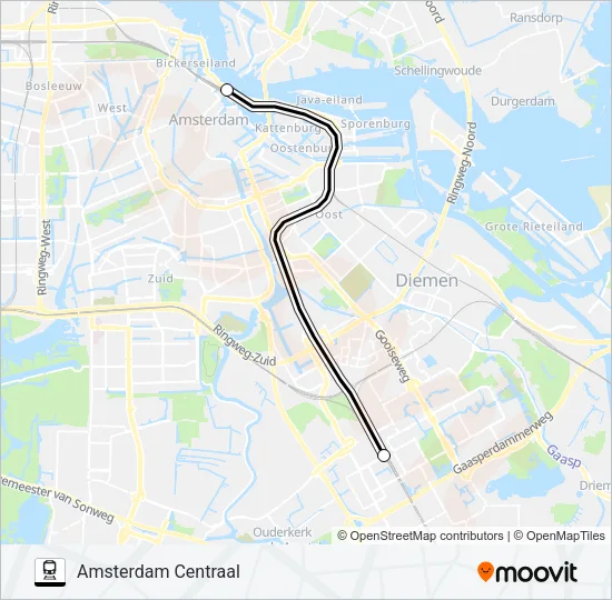 SNELBUS IPV TREIN Train Line Map