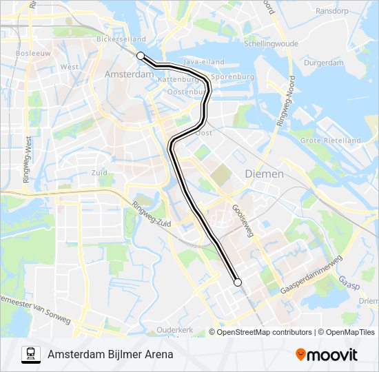 SNELBUS IPV TREIN Train Line Map