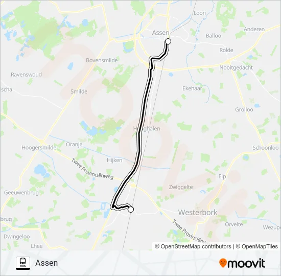 Trein STOPBUS IPV TREIN lijnkaart