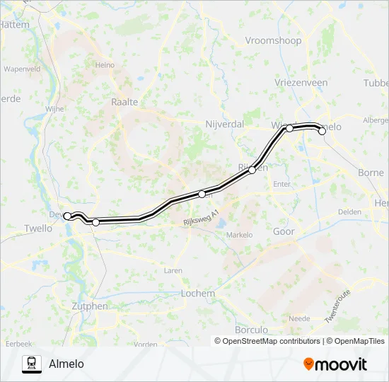 Trein STOPBUS IPV TREIN lijnkaart