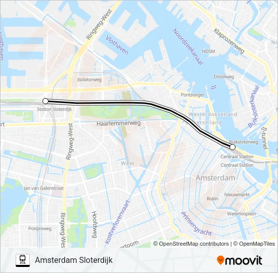 Trein STOPBUS IPV TREIN lijnkaart