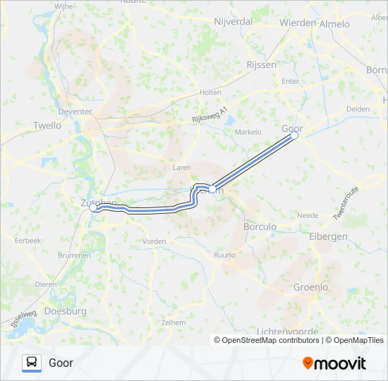 Bus STOPBUS IPV TREIN lijnkaart