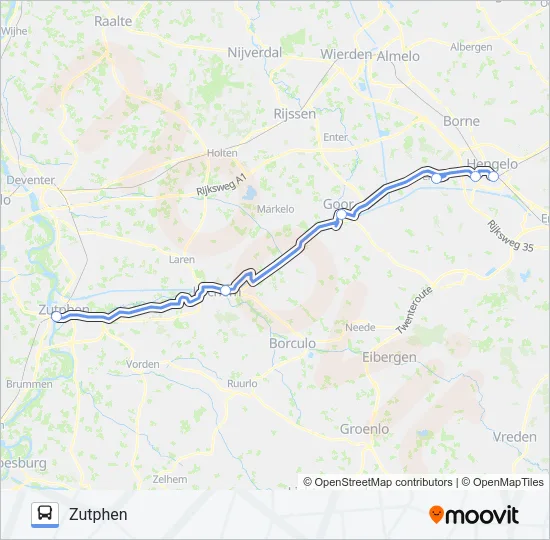 Bus STOPBUS IPV TREIN lijnkaart