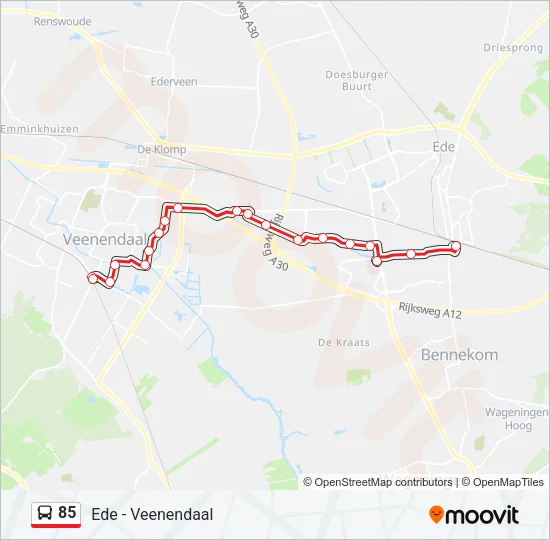85 Bus Line Map