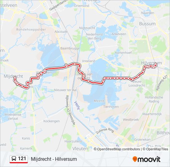 121 bus Line Map