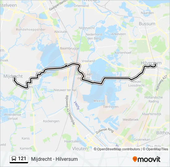 121 Bus Line Map