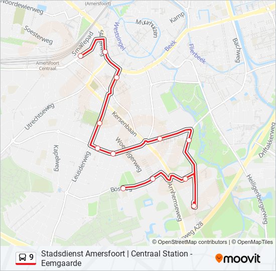 9 bus Line Map