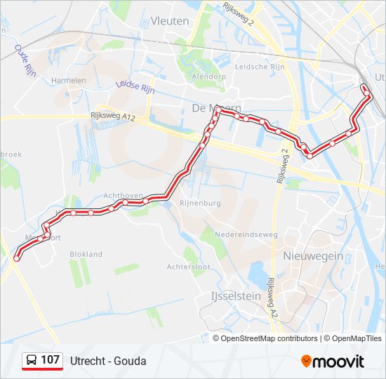 107 bus Line Map