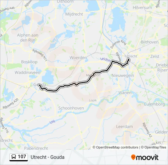 107 Bus Line Map