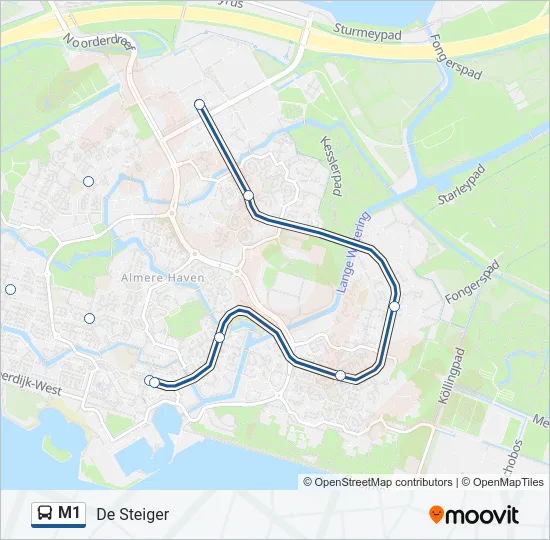 M1 Bus Line Map