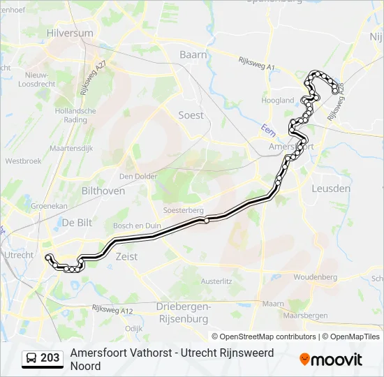 203 Bus Line Map