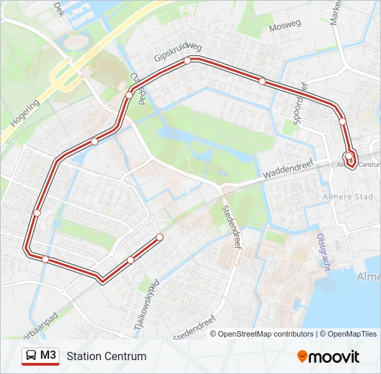 M3 Bus Line Map