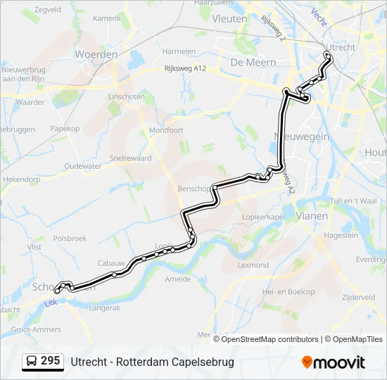 295 Bus Line Map