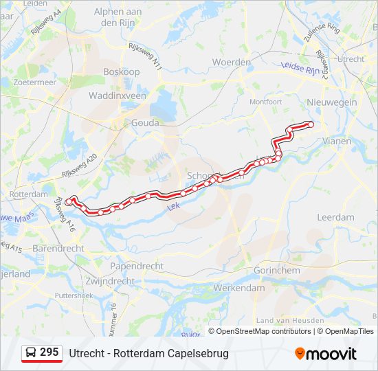 295 Bus Line Map