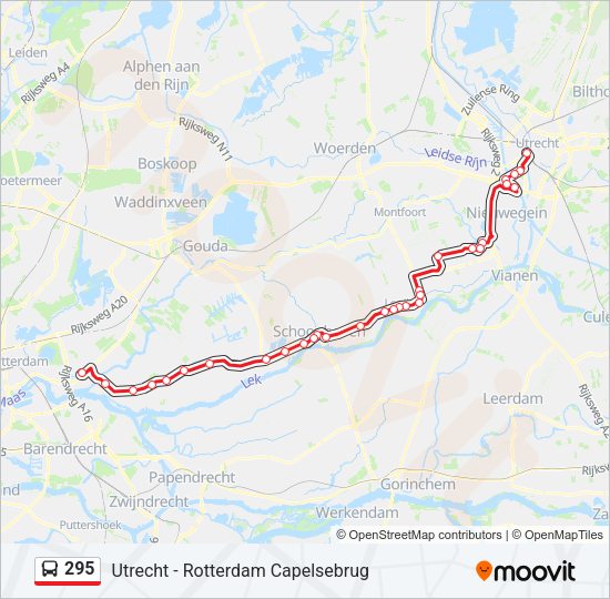 295 Bus Line Map