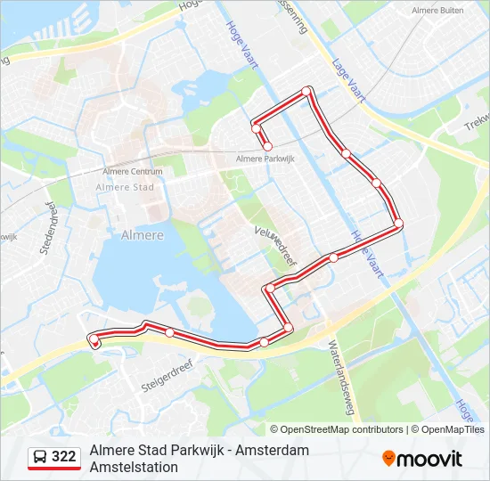 322 Bus Line Map