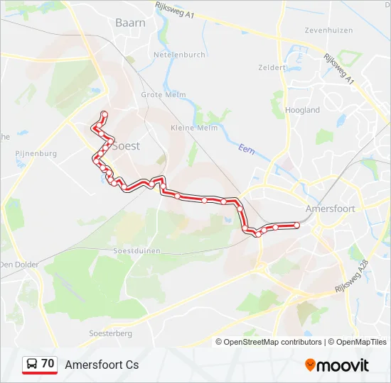 70 Bus Line Map
