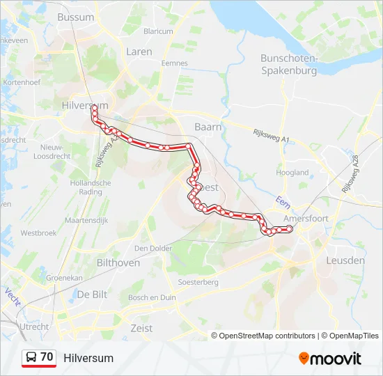 70 Bus Line Map