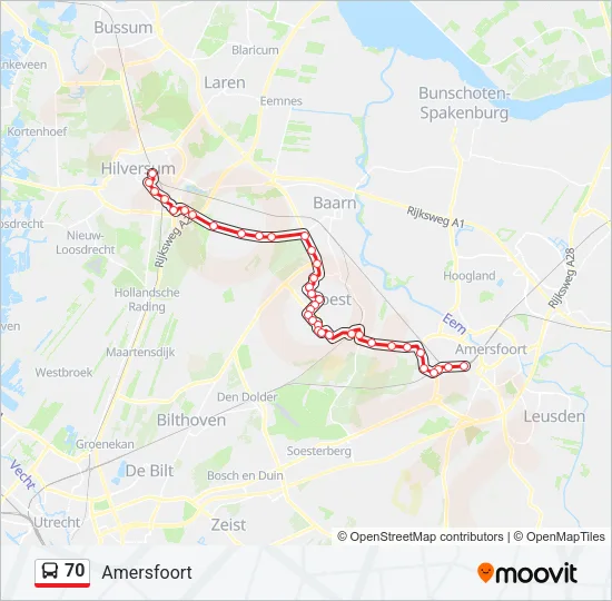 70 Bus Line Map