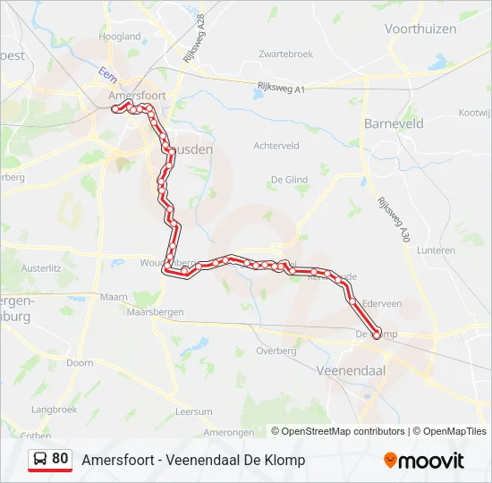 80 Bus Line Map