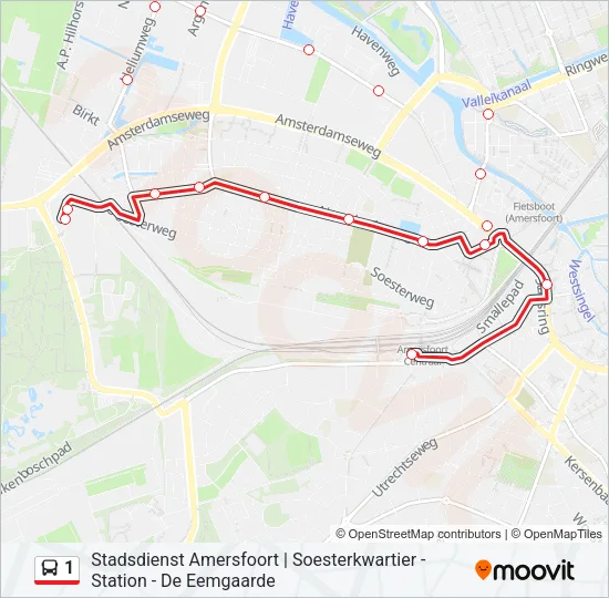 1 Bus Line Map