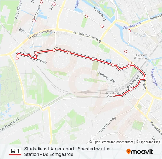 1 Bus Line Map