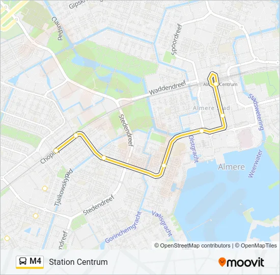 M4 Bus Line Map