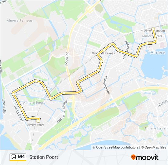 M4 bus Line Map