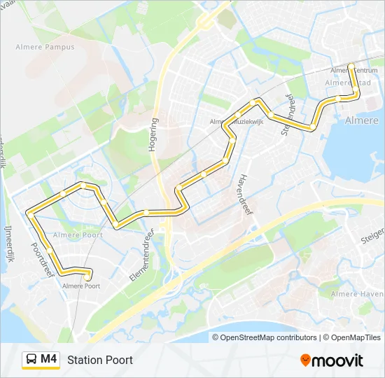 M4 Bus Line Map