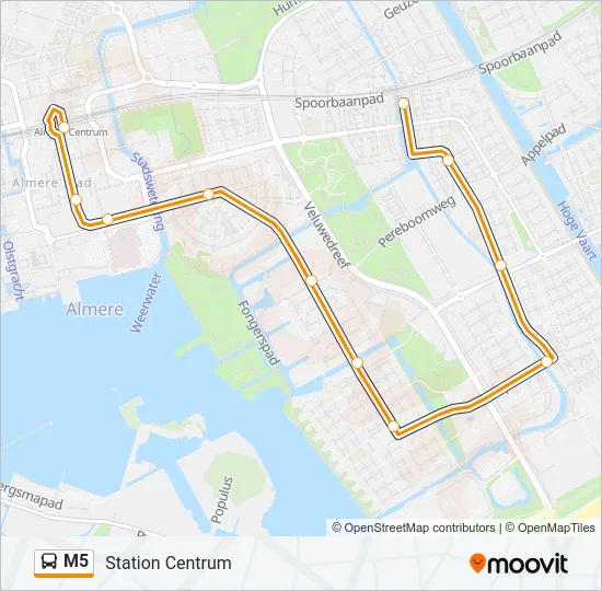 M5 Bus Line Map