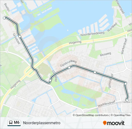 M6 Bus Line Map