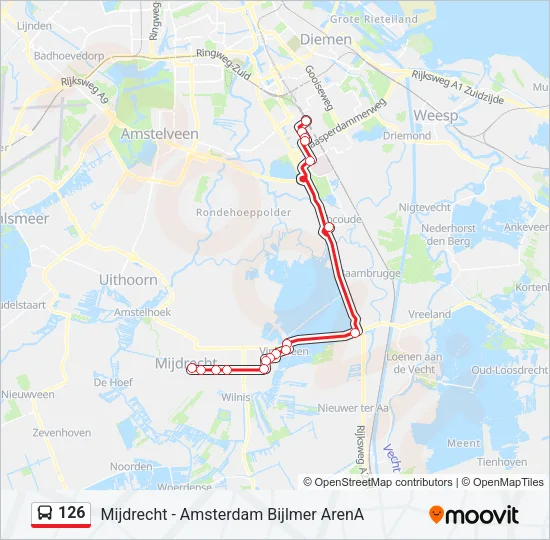 126 Bus Line Map