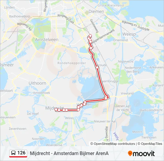126 Bus Line Map