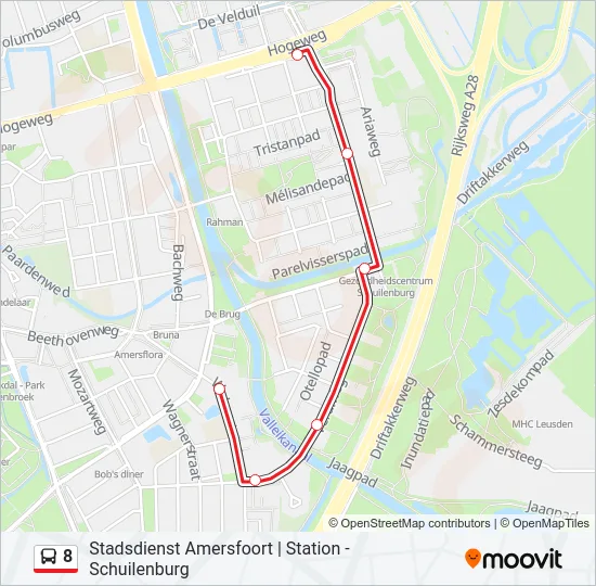 8 Bus Line Map