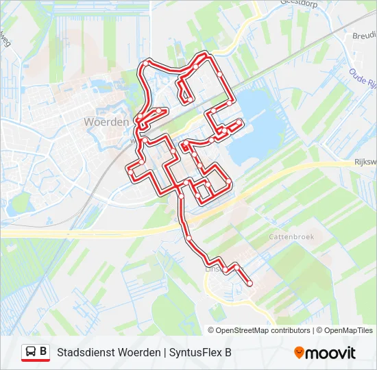 B Bus Line Map